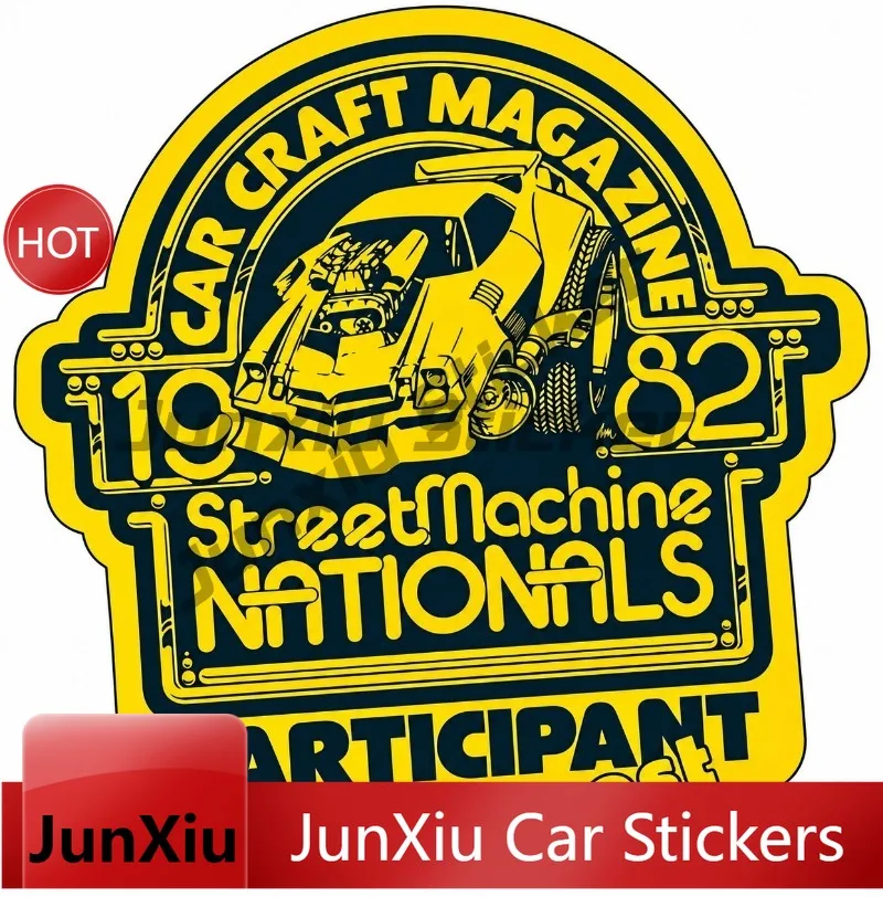 Car Craft Magazine 1982 Street Machine Nationals Participant West Car Sticker Waterproof and Sunproof