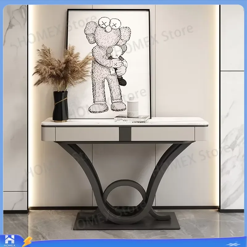 Modern Luxury Console Table Simple Space Saving Entryway Table Trendy Living Room Furniture Narrow Hallway Sofa Side Table