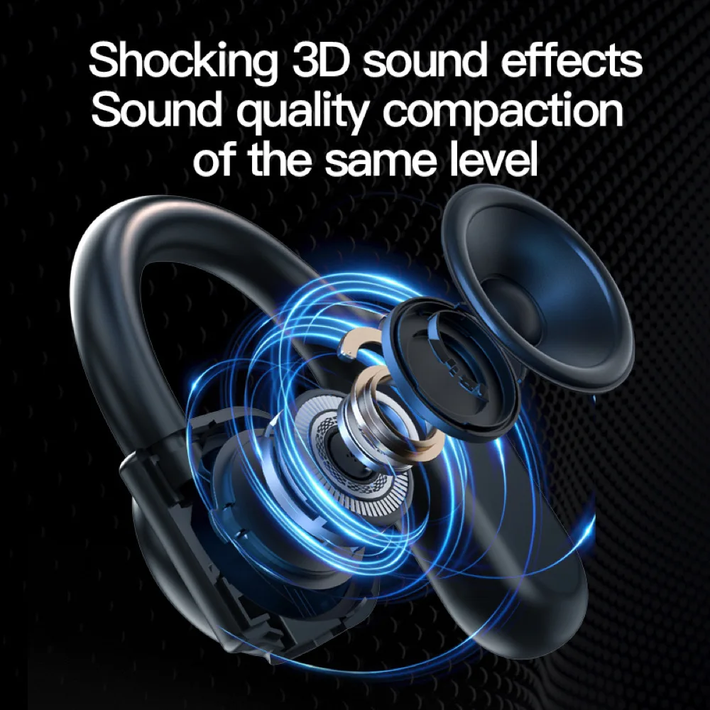 HiFi sem fio azul dente fone de ouvido handsfree estéreo, fone de ouvido sem fio cancelamento de ruído fone impermeável com microfone