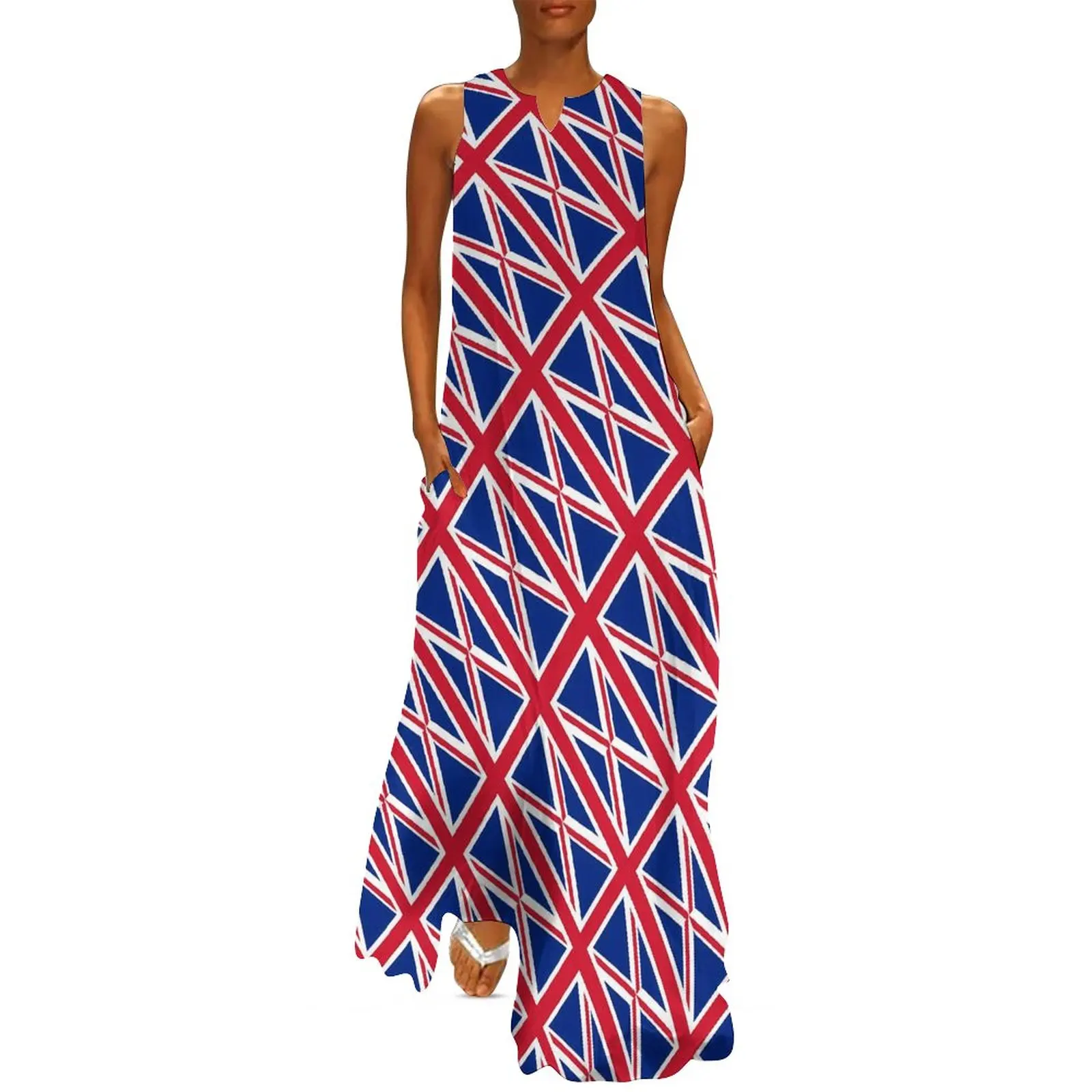 British Flag Dress Summer United Kingdom Flag Street Wear Boho Beach Long Dresses Female Custom Party Maxi Dress Big Size 4XL