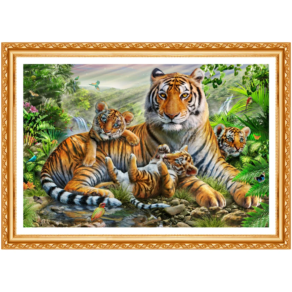 DIY Diamond Painting Tiger Diamond Embroidery Animals Picture Of Rhinestones Diamond  Cross Stitch Decor Gift