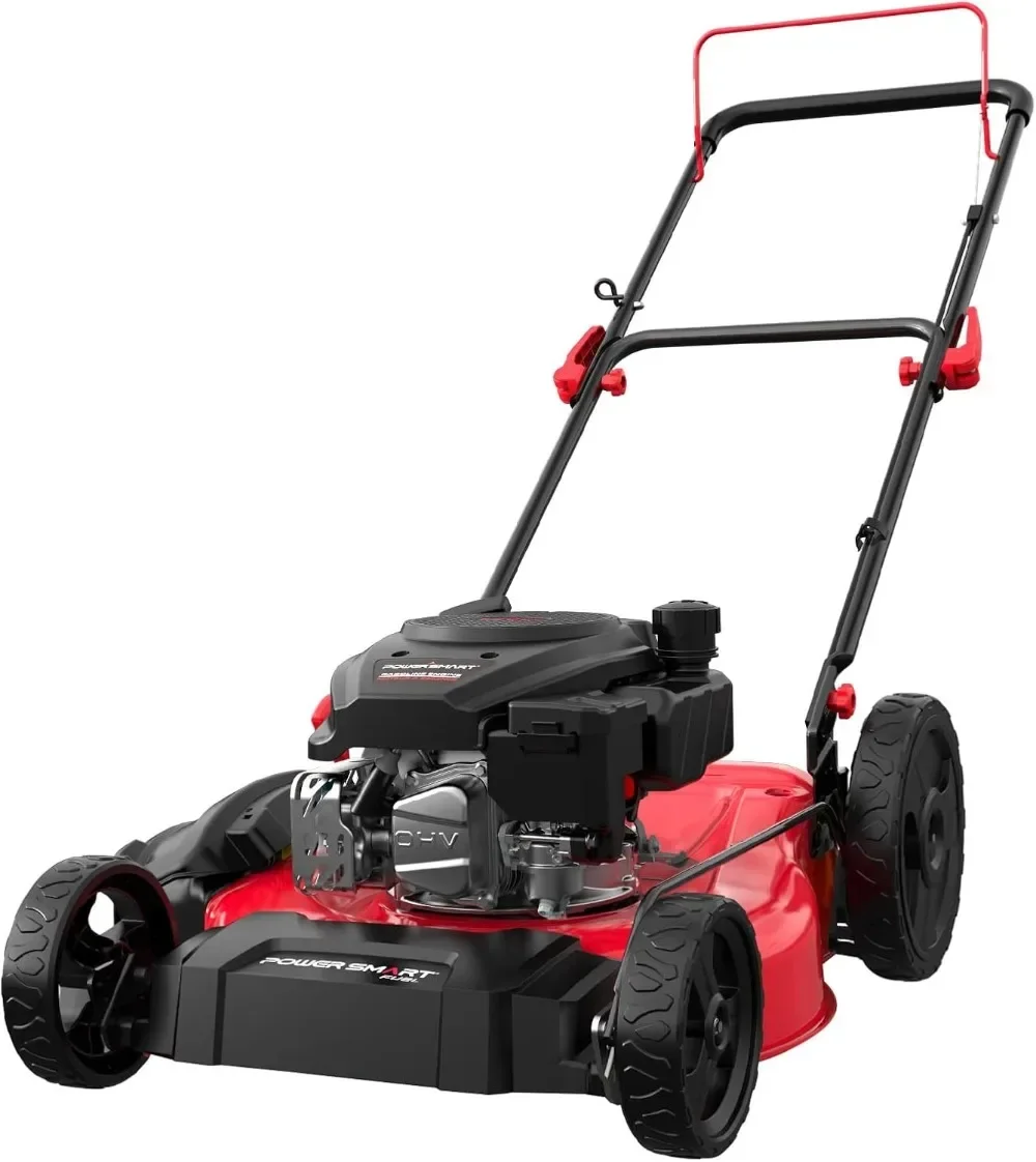 

Gas Lawn Mower 21 in. 144cc 2-in-1 Walk-Behind Push Mower with 6-Positions Height Adjustment and High Rear Wheels