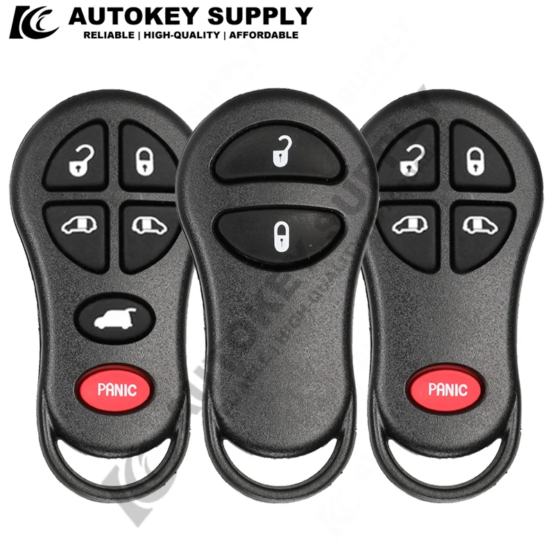 Autokeysupply AKCRS104 3/3+1/5+1 Buttons Remote Key Blank Shell For Jeep Chrysler