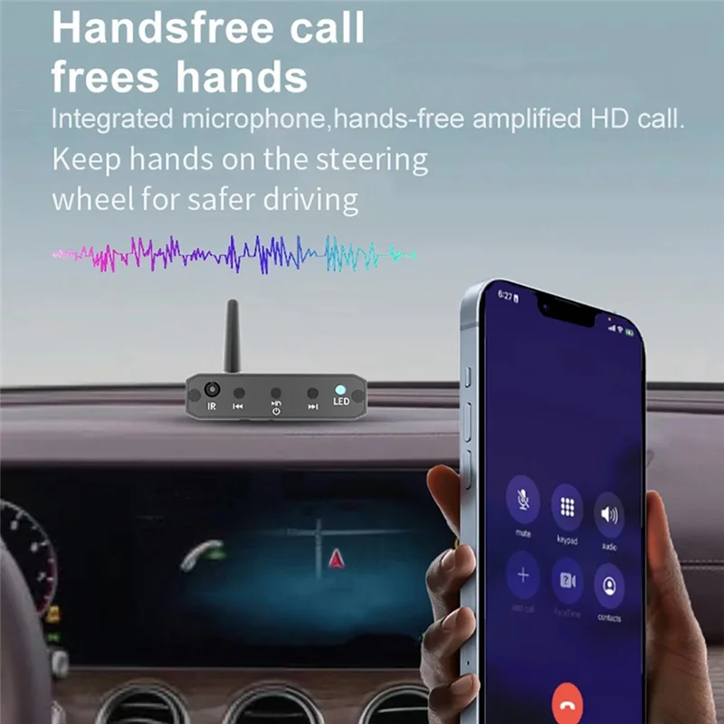 

High Quality-Bluetooth 5.2 Audio Receiver 3.5Mm AUX U-Disk Play HIFI Lossless Music Stereo Wireless Adapter For Car Speaker Ampl