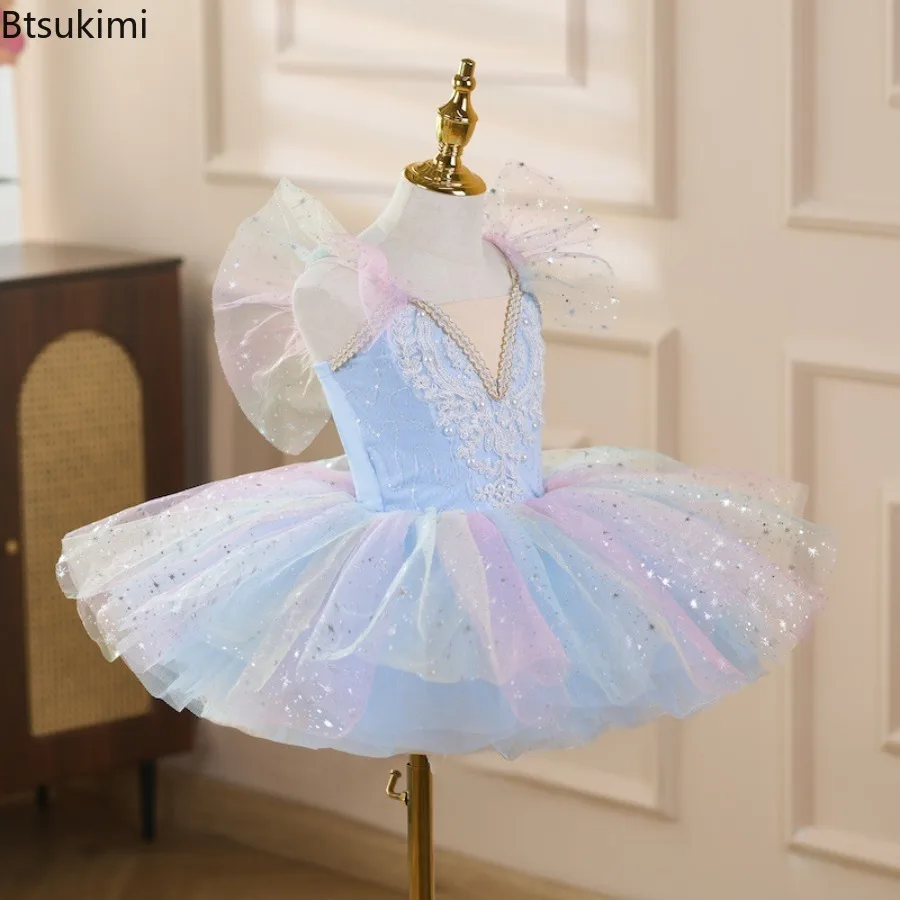 Summer Party Girls Dresses Kids Clothes Vestidos Princess Outfit Girl Dress Tutu Stage Ballet Leotards Dance Costumes Ballerine