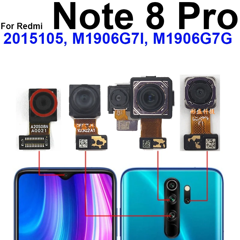 Main Back Camera For Xiaomi Redmi Note 8 8 Pro Rear Small Facing Camera Flex Cable Model Replacement Parts