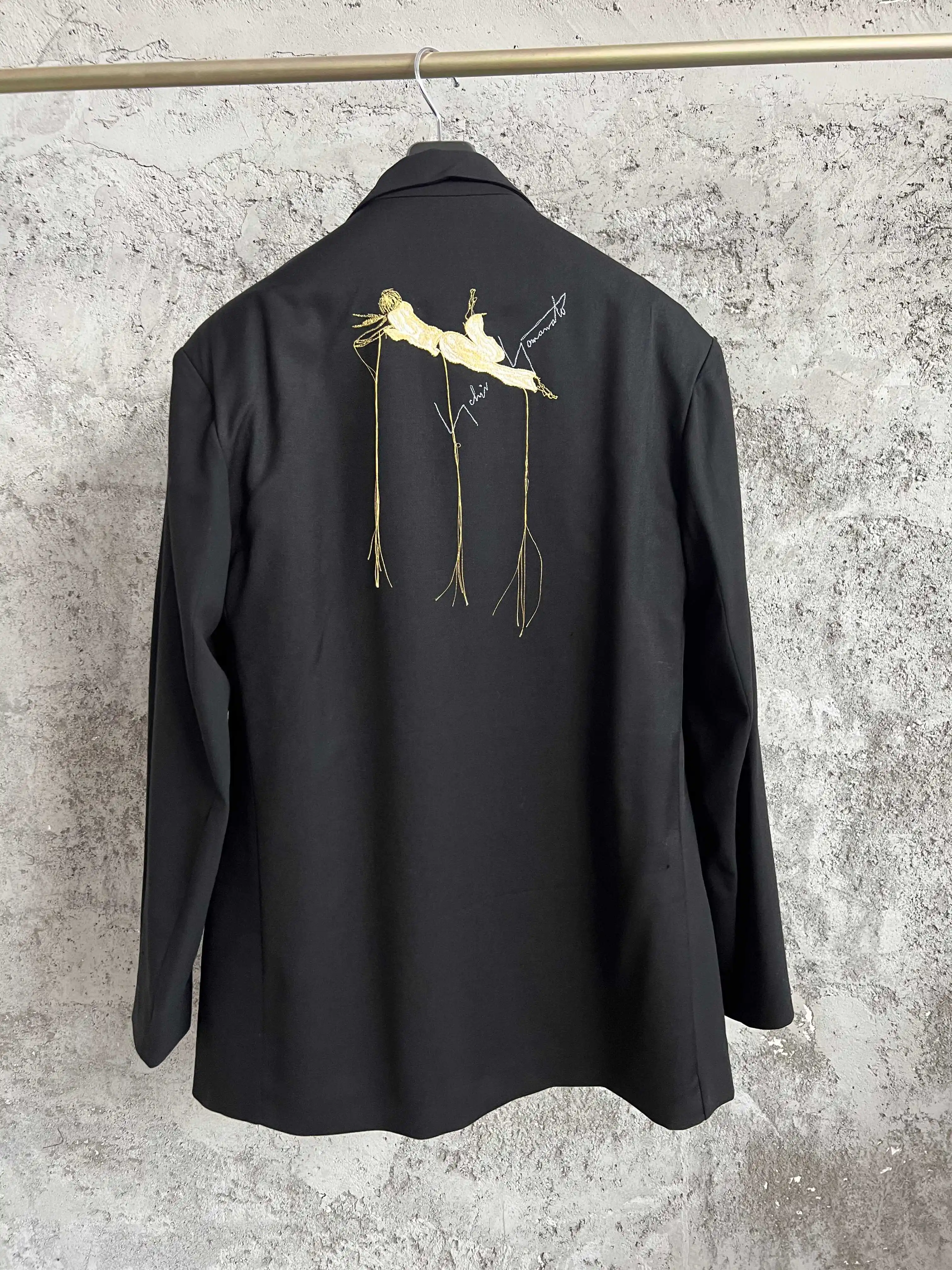 

TOP-YAMAMOTO original design embroidered casual wool suit men's simple jacket Japanese style men