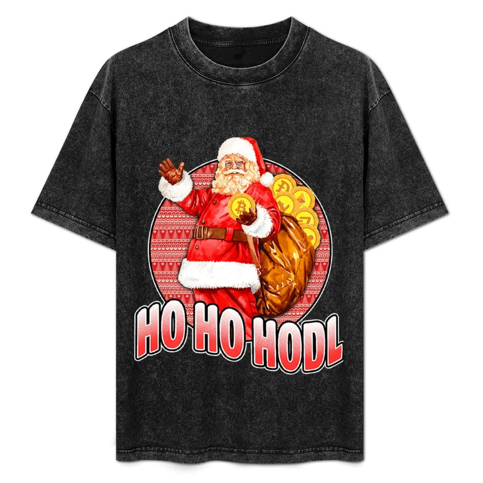 

HO HO HODL Crypto Santa Ugly Christmas Cryptomas Festive T-Shirt tees plus size clothes Short sleeve tee outfits for men