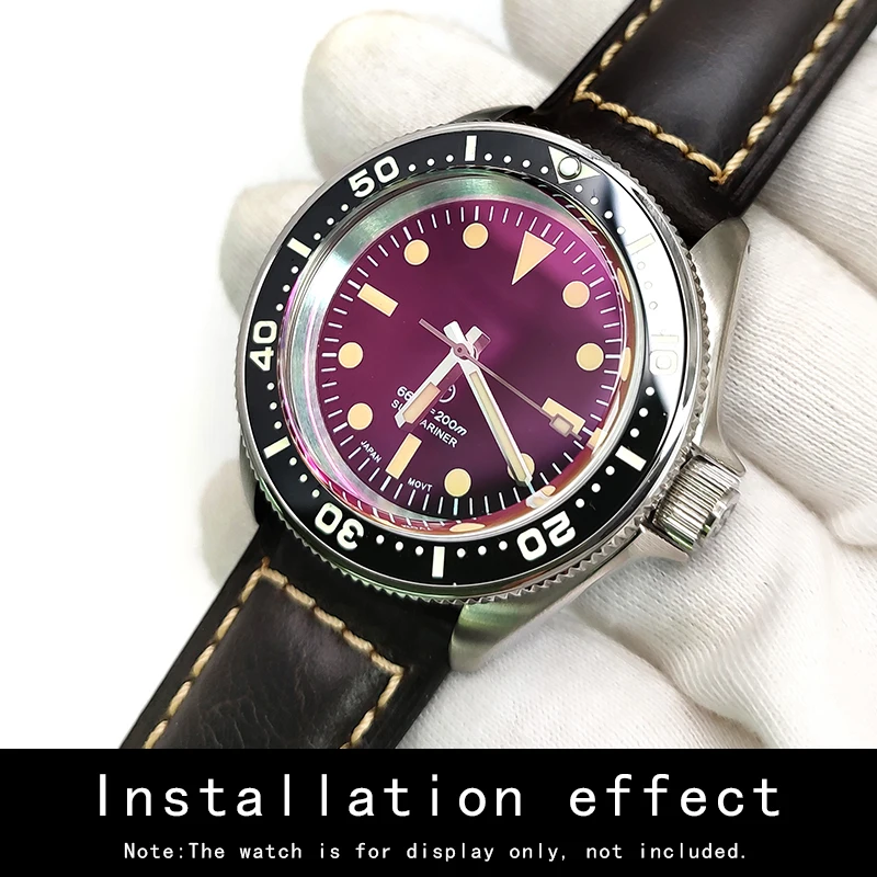 [إطار مضيء + كريستال الياقوت] مجموعة متنوعة موصى بها لقبعة Seiko SXK007 مع إطار سيراميك مسطح متدرج
