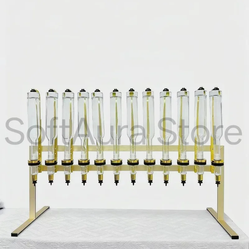 Metal Desktop Scent Bar Gold Frame 12 Nozzles 375/500ml Premium Aroma Dispenser Stand