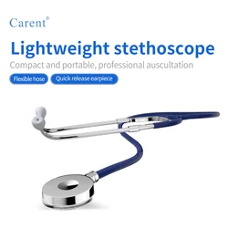 Carent Professional Stethoscope Lightweight Single Medical Silver Stainless Steel Stethoscope for Doctor Nurse Health Care