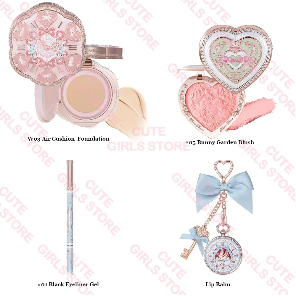 

Набор косметики Flower Knows Bunny Shells Collection - матовая палетка теней для век с эффектом сияния, румяна, блеск для губ с зеркалом, компактный подарочный набор
