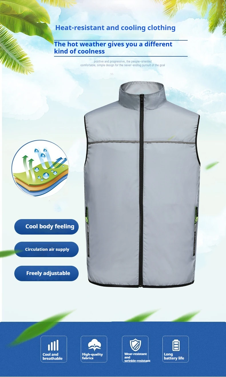 Summer Air Conditioning Suit Heatstroke Prevention Vest Men's and Women's High-tech Universal Camouflage Cooling Fan Suit