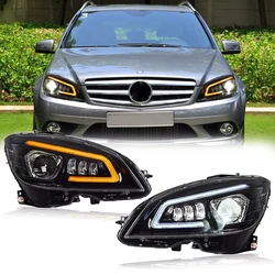 Luci auto per Benz w204 C180 C260 C200 C300 Faro a LED 2007-2011 Lampada frontale Drl Lente del proiettore Automotive