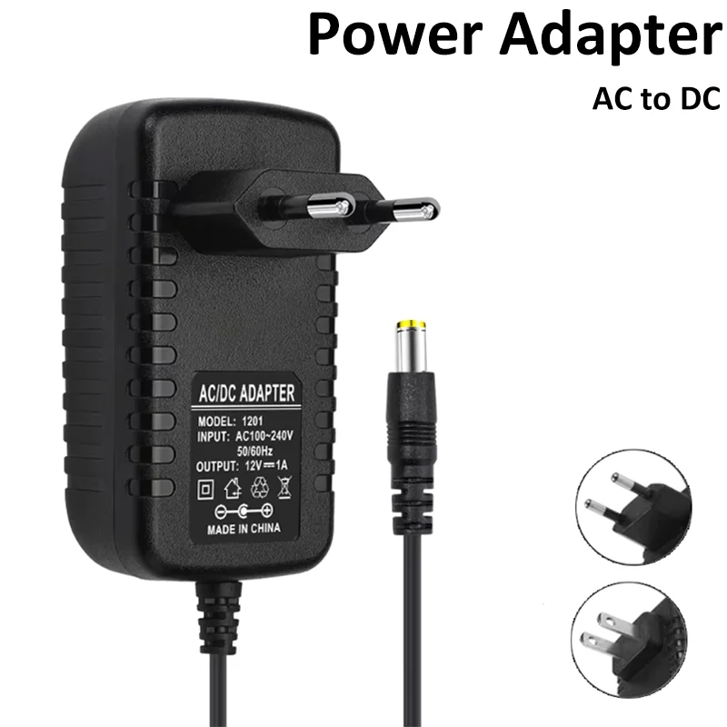 

DC12V Universal Power Transformer AC 100-240V 5.5mm x 2.1-2.5mm Converter Charger Adapter EU US 1A 2A 3A For LED Lighting Plug
