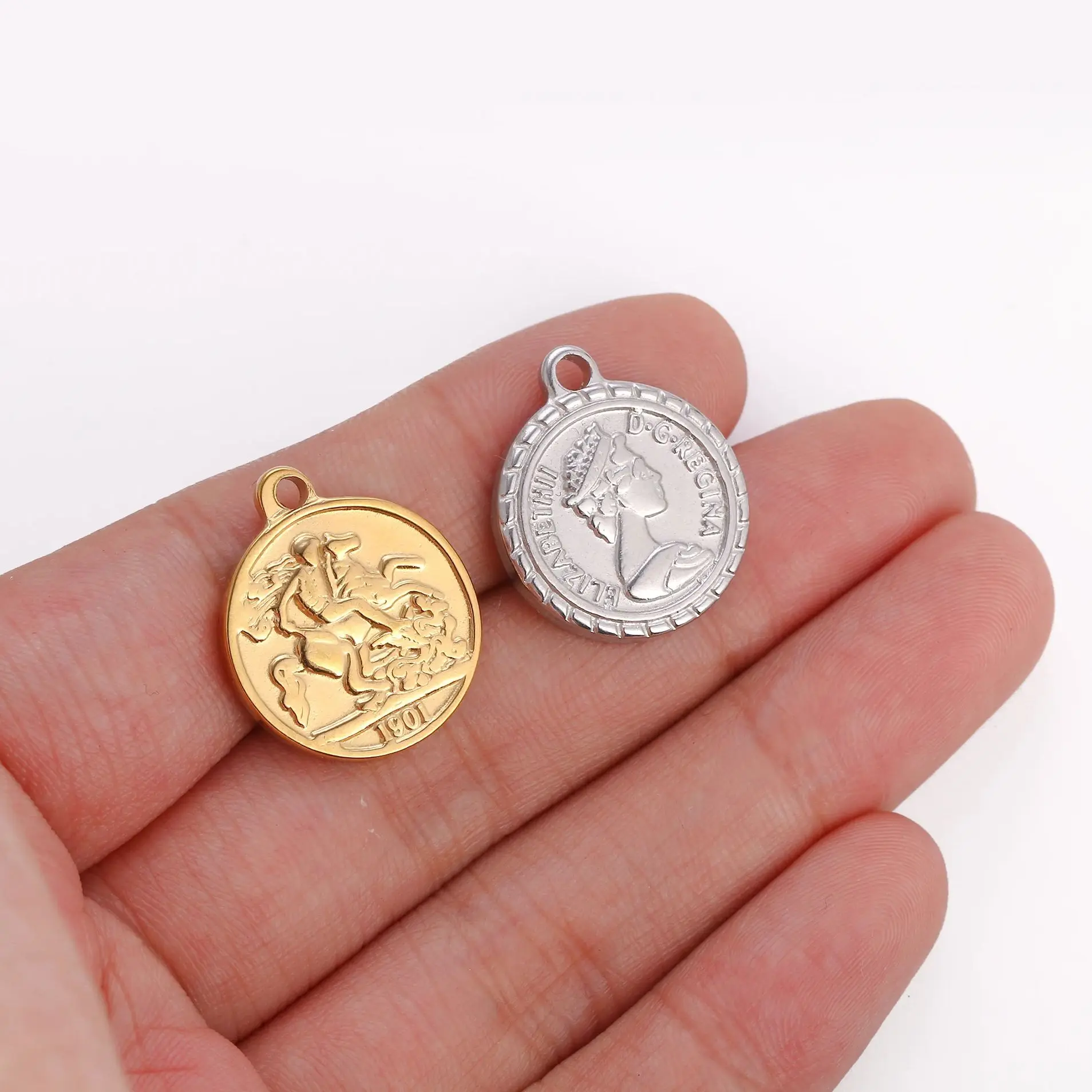 3Pcs/Lot Heart/Tree of life/Eyes/Virgin Mary Charms For Jewelry Making Stainless Steel Pendants DIY Religious Necklaces Bracelet - Image 4