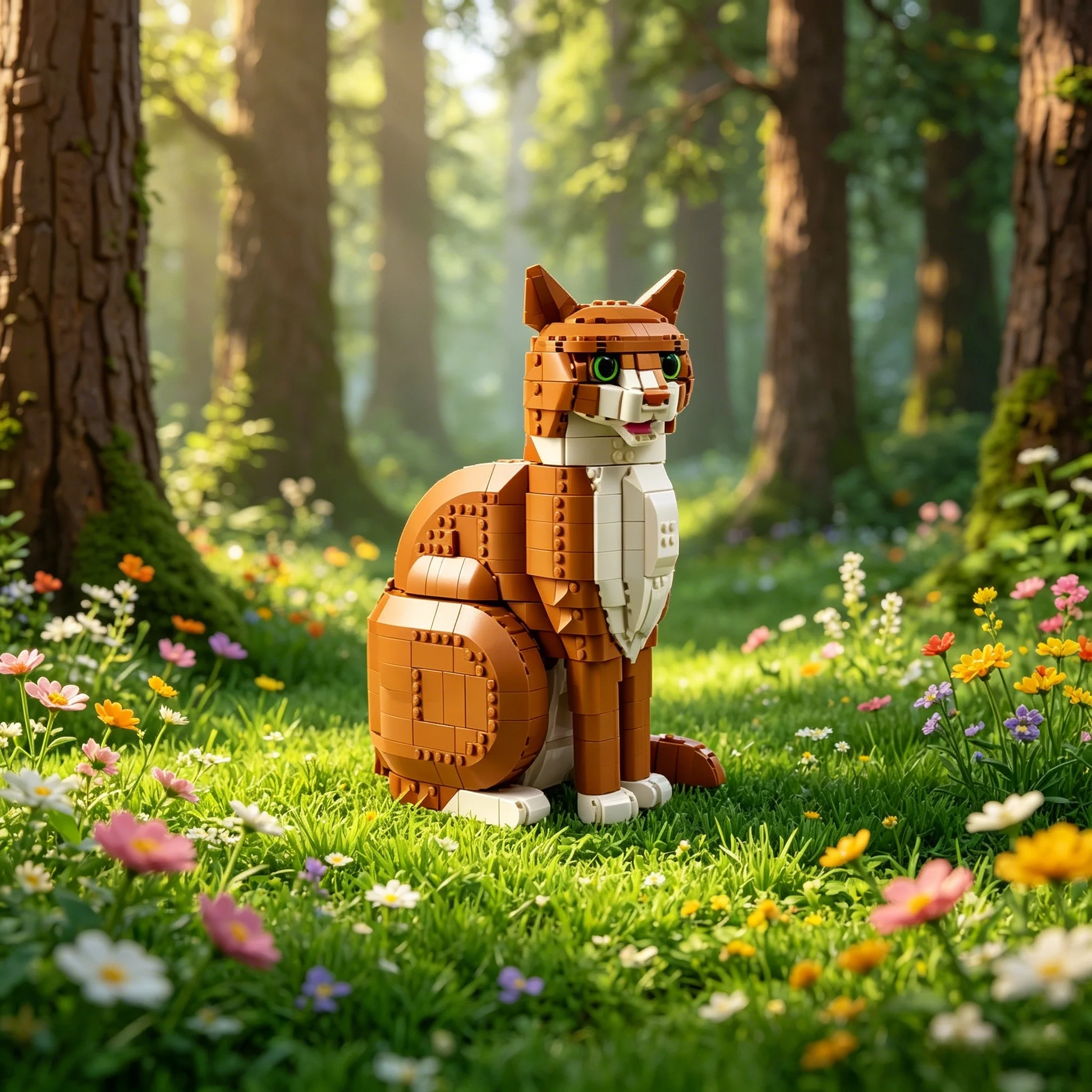

2026 new hot stocks cute animals 3D free five desktop decorations for men and women playing with bricks Valentine's Day birthday
