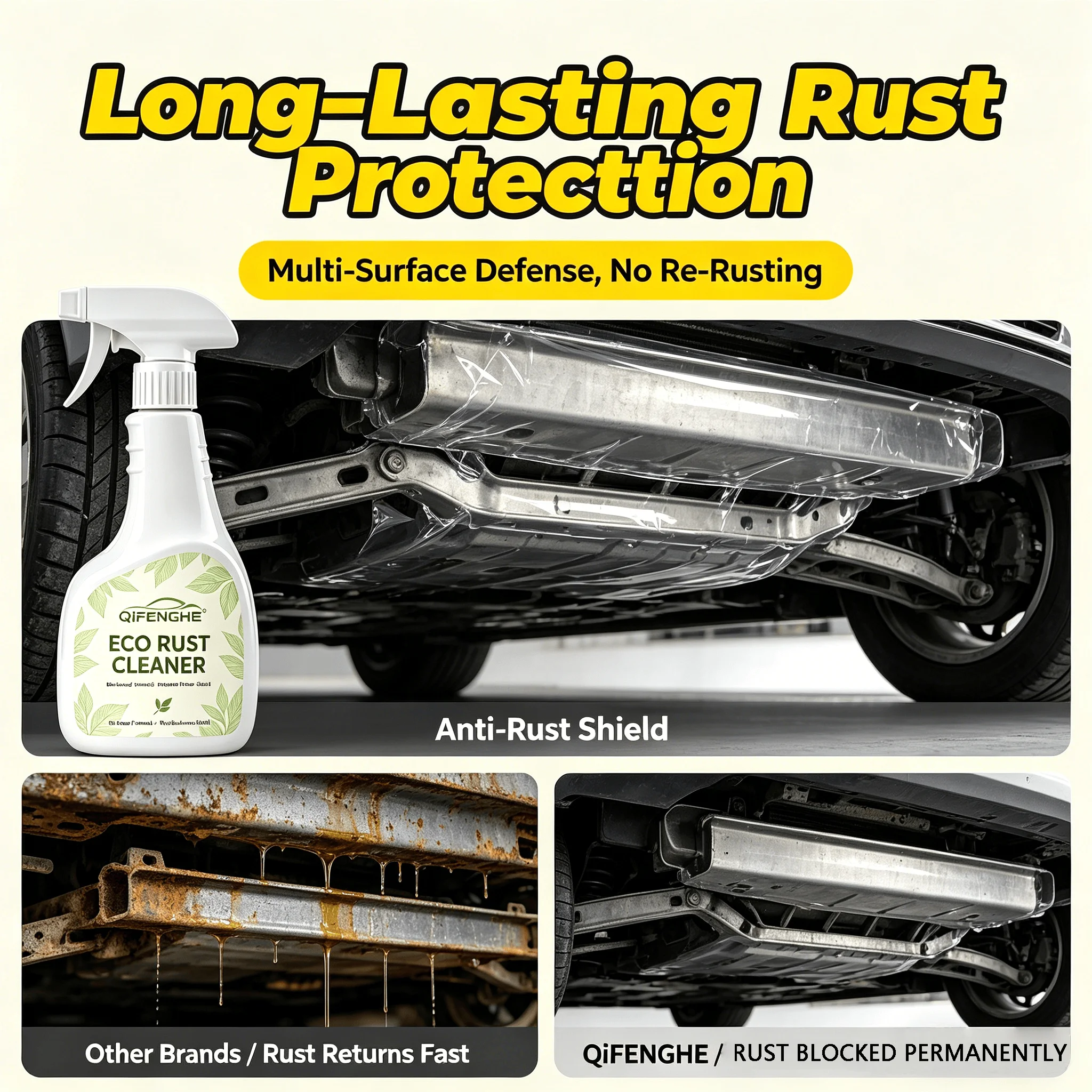 500ml BEST SELLER Rust Remover Spray, Fast Acting Multi-Surface Rust Cleaner, No Damage No Residue for Car Wheels Metal Tile Hom