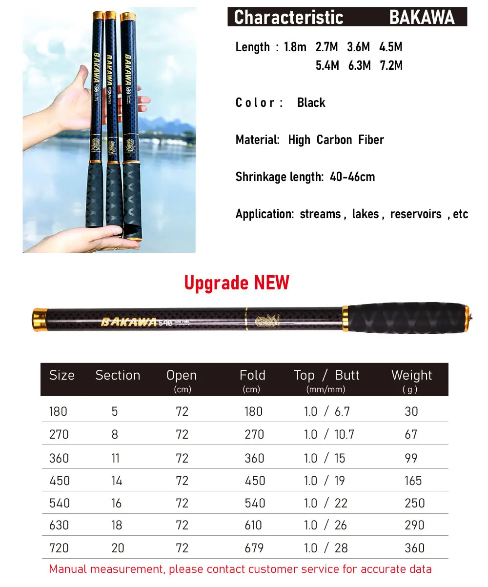 JOSBY Pesca Carp Fishing Rod Telescopic Travel Hard Carbon Fiber Feeder Pole Durable Ultra Light Pesca 1.8M2.7M 3.6M 4.5M 5.4M