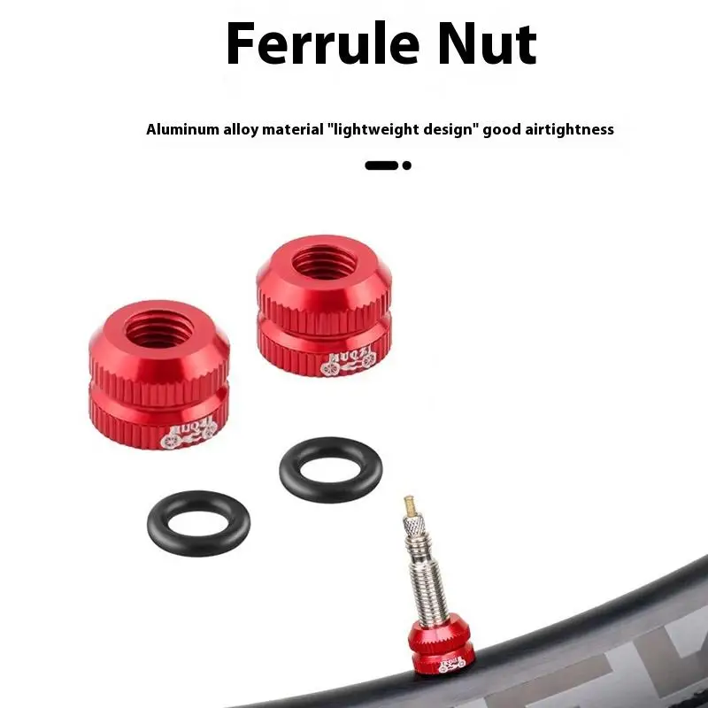 1 Pair Ultralight Aluminum Presta Valve Nuts For Road Bike Tubeless Rims – Includes Fixed Washer