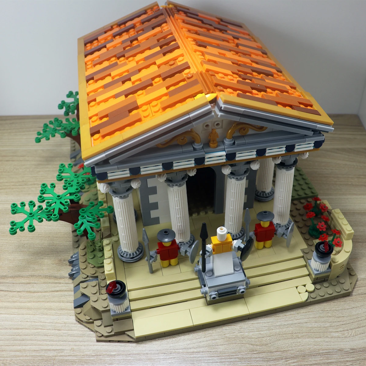 Креативные кирпичи с видом на улицу, греческий храм, строительные блоки, 1663 шт., городские игрушки для детей, подарок на день рождения