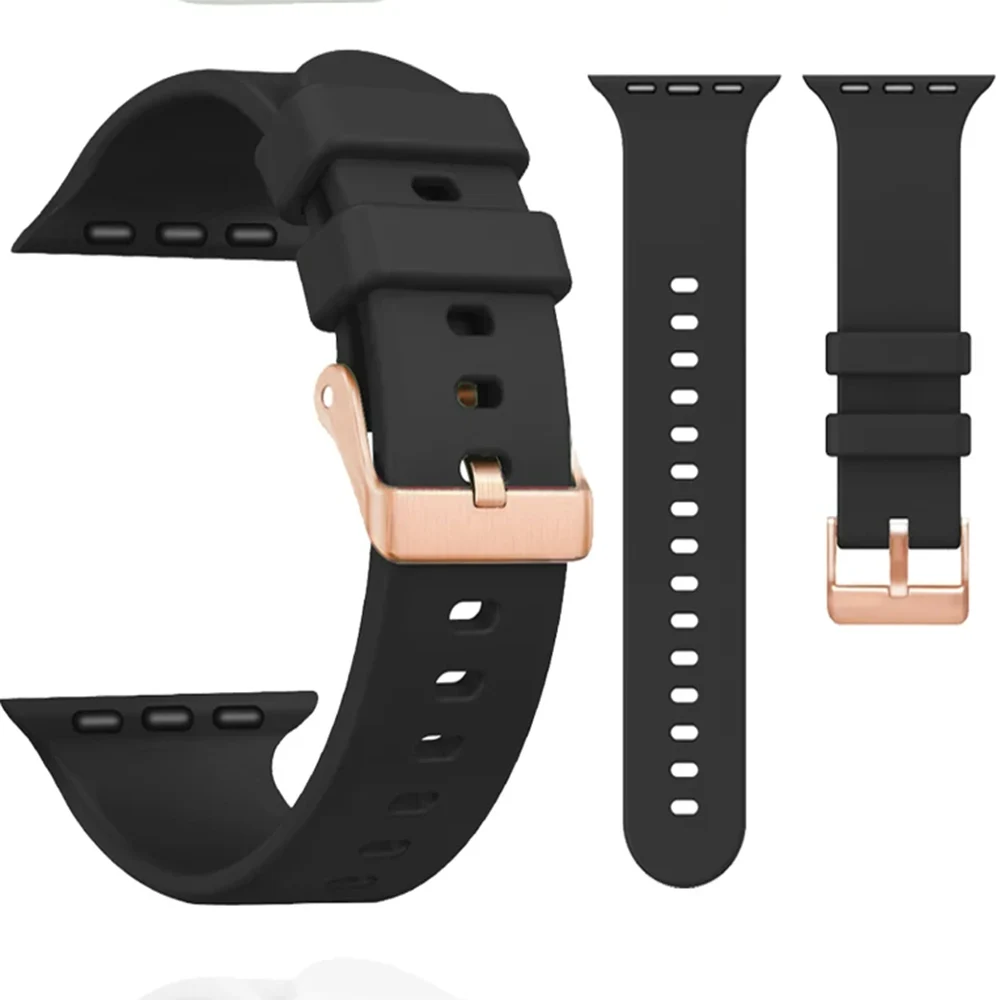 Браслет для Apple Watch Ремешок S10 42 мм Силиконовый ремешок серии 9 8 7 41 мм 6 5 4 40 мм SE 40 мм Сменный ремешок серии 3 2 1 38 мм