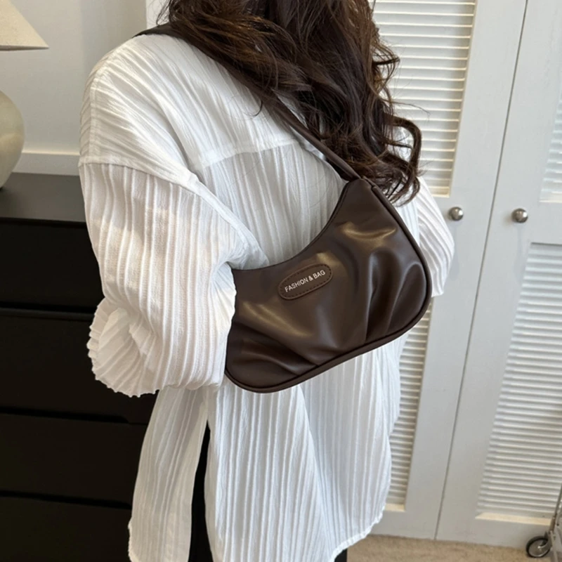 Pleated Carrying Purse Simple Fashion Bag Handbags Shoulder Bags Bags