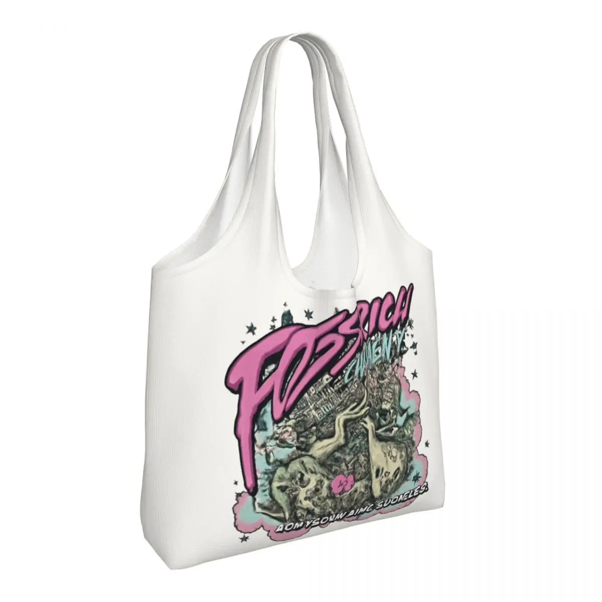 Unleashing Rich Chaos Large Capacity Canvas Tote Bag Single Shoulder Work Commute Bag For Women Eco-Friendly Shopping Bag