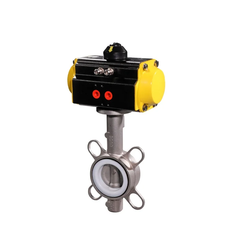 Urgent Order Gearbox Switch Box Double Acting Actuator Soft Seat Wafer or Flanged Butterfly Valve With Pneumatic Actuator