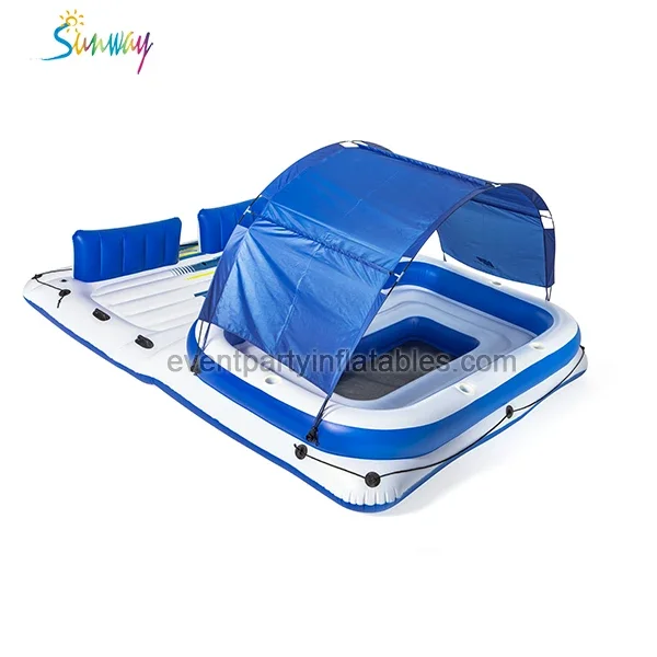 Large 10 person Inflatable Floating Island/hot Inflatable Water raft  /inflatable Water Floating Bed