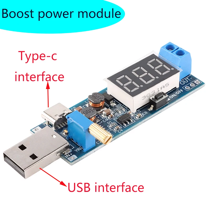 

Boost Buck Converter micro USB Step UP / Down Power Supply Module DC-DC 5V to 3.3V / 12V Adjustable Out DC 1.2V-24V