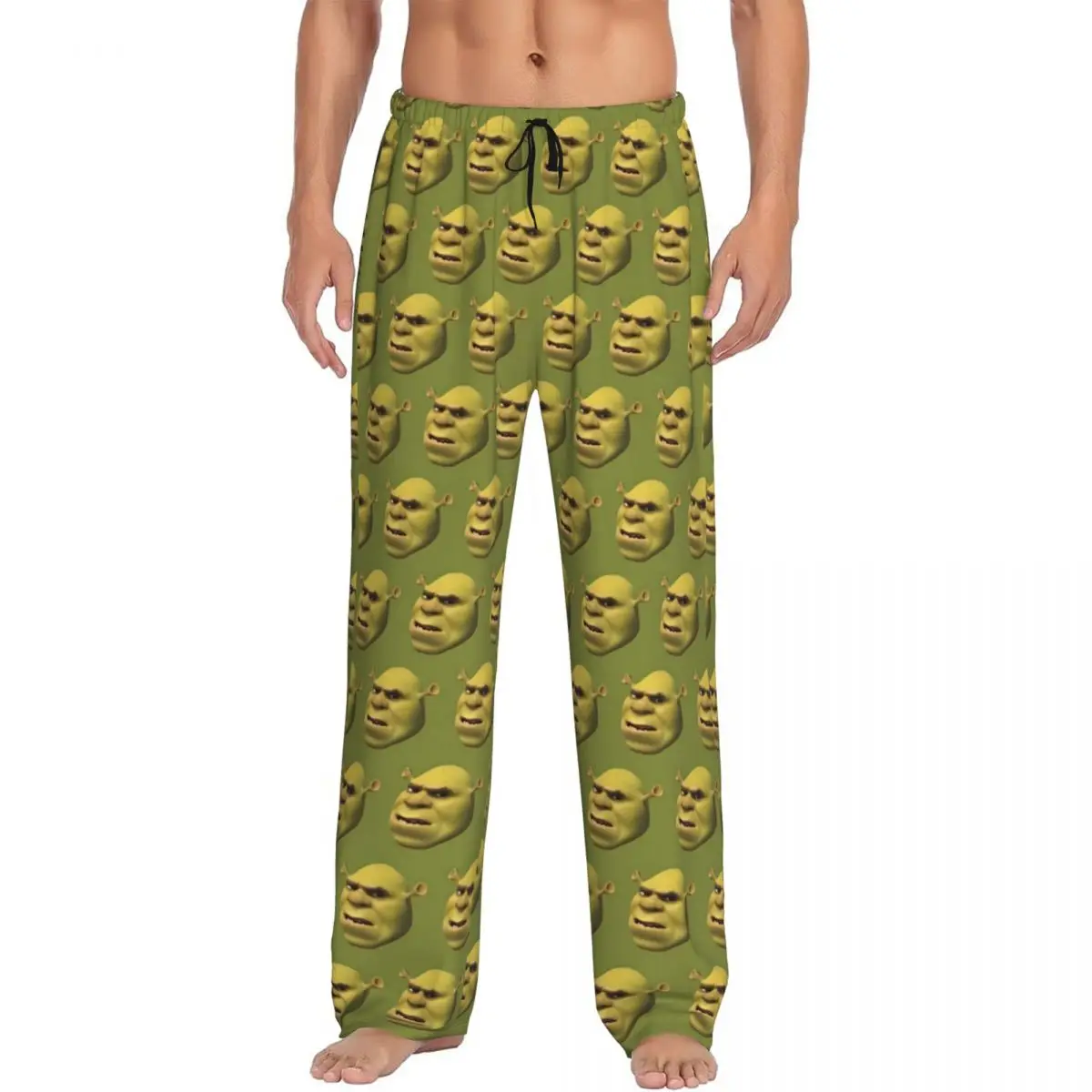 

Custom Men's S-shreks Pajama Pants Print Funny Cartoon Sleep Sleepwear Bottoms with Pockets