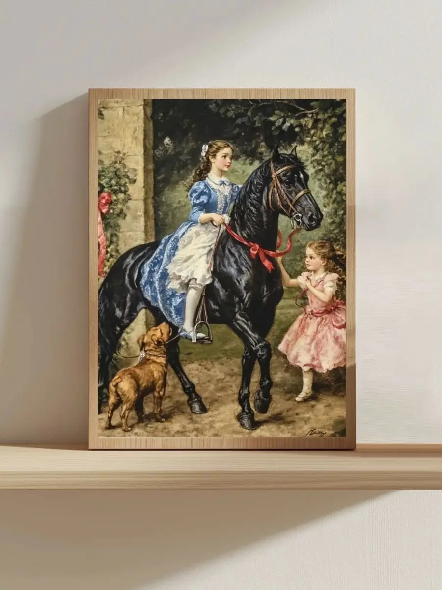 1 Stück, 30 x 40 cm / 11,8 x 15,74 Zoll, Kreuzstich-Set mit dem Motiv „Die Prinzessin auf dem Pferd“, zum Selbermachen, 11CT/14CT, vollständiges Stickmuster, Wanddekoration. – Detail 1