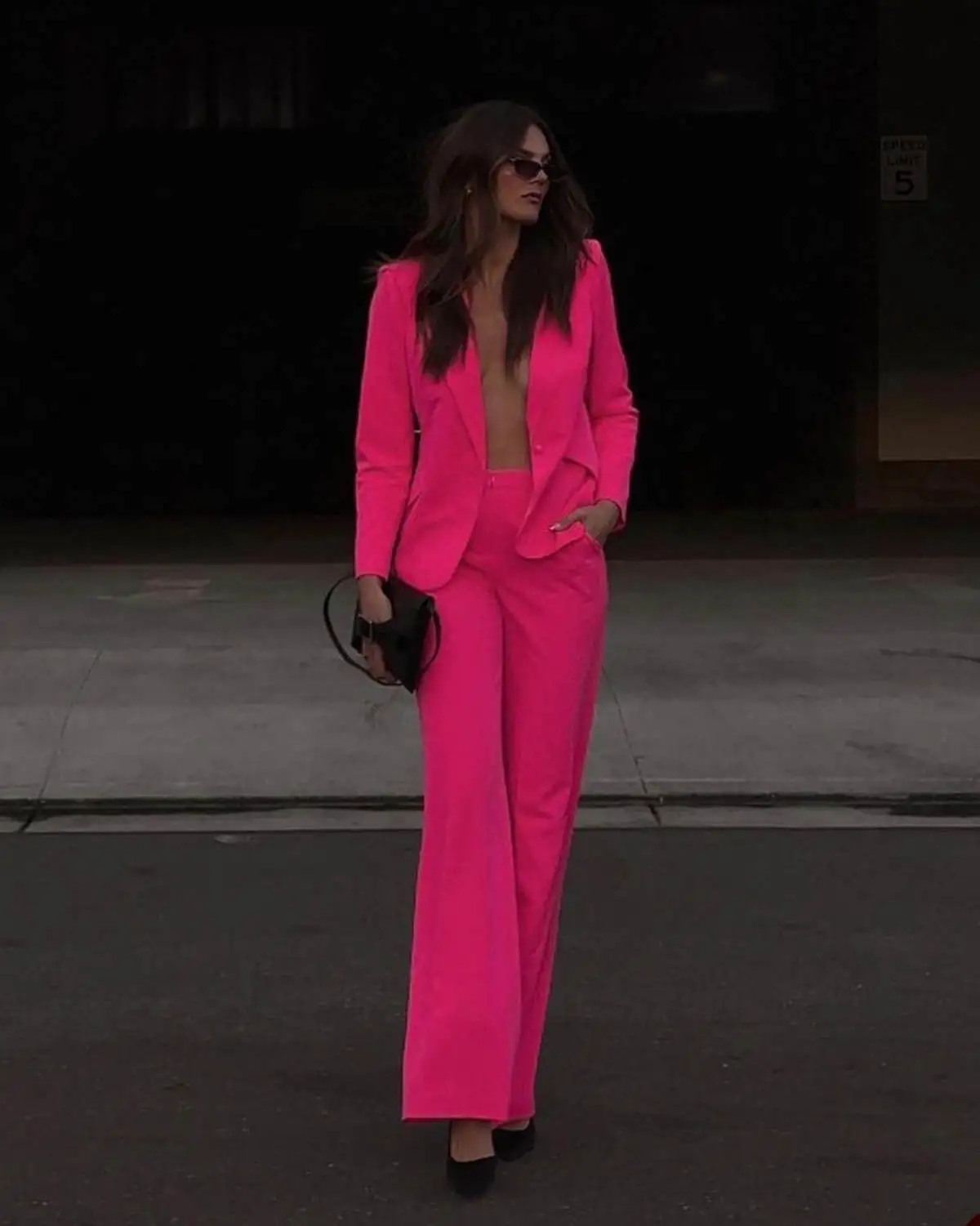 Fashion 2 Pieces Woman Suits Elegant Peaked Lapel Party Jacket Wide Leg Pants Female Daily Party Office Lady Dress