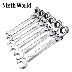 Flexible Pivoting Head Ratchet Combination Spanner Wrench Garage Metric hand Tool 6mm-12mm For auto and Home Repair