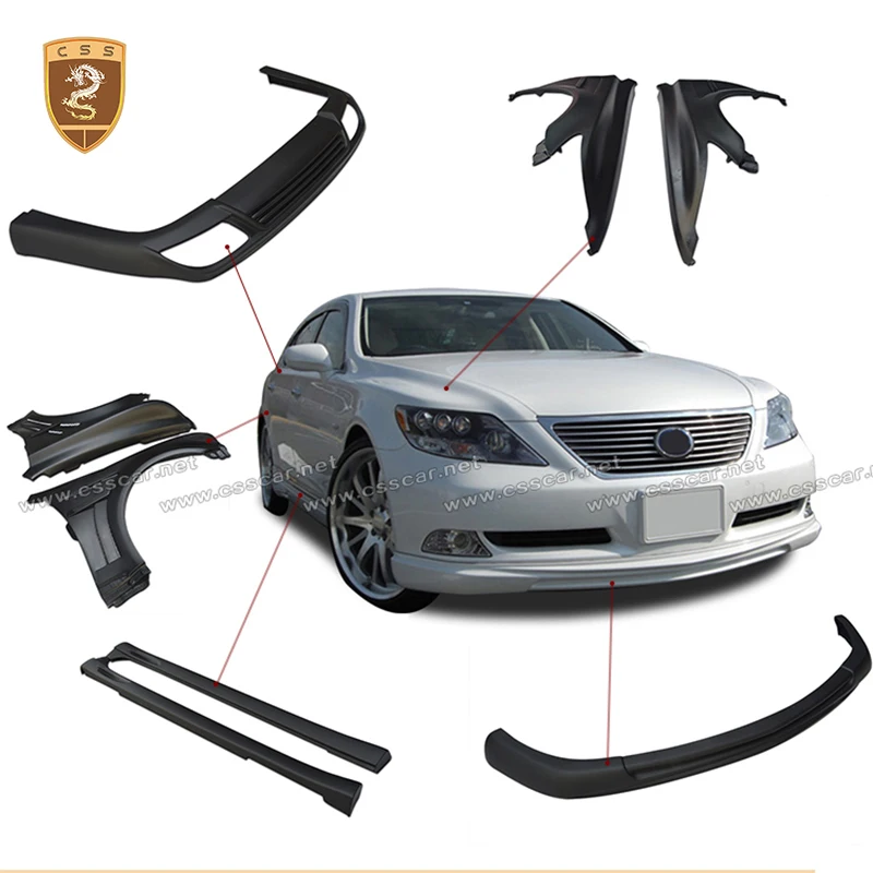 

WD Style FRP Material Car Front Rear Bumper Protection Guard For Lexus LS460 LS600 2006-2009 Side Fender Muguard Body Kits