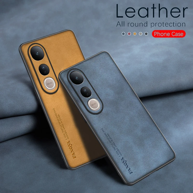 Fall für vivo V50 Lite 4G Schützen Objektiv Lammfell Leder Shell Coque V50 V40 Lite Abdeckung TPU Weiche Stoßstange stoßfest Funda