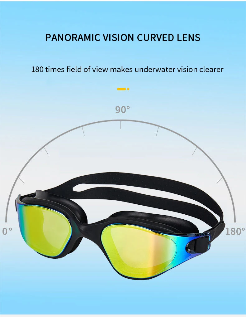 Unisex-Schwimmbrille für Erwachsene – Antibeschlag-Schwimmbrille für Männer und Frauen – verstellbare, wasserdichte professionelle Schwimmbrille aus Silikon – Detail 5
