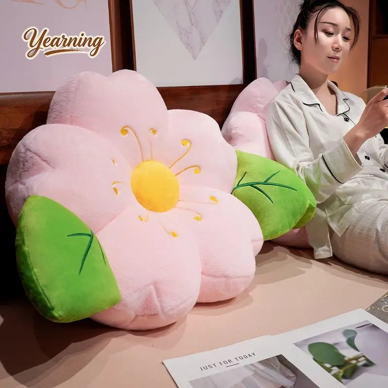 

Ins Style Cherry Blossom Pillow Bedside Cushion Dormitory Backrest Tatami Bay Window Pillow for Girls