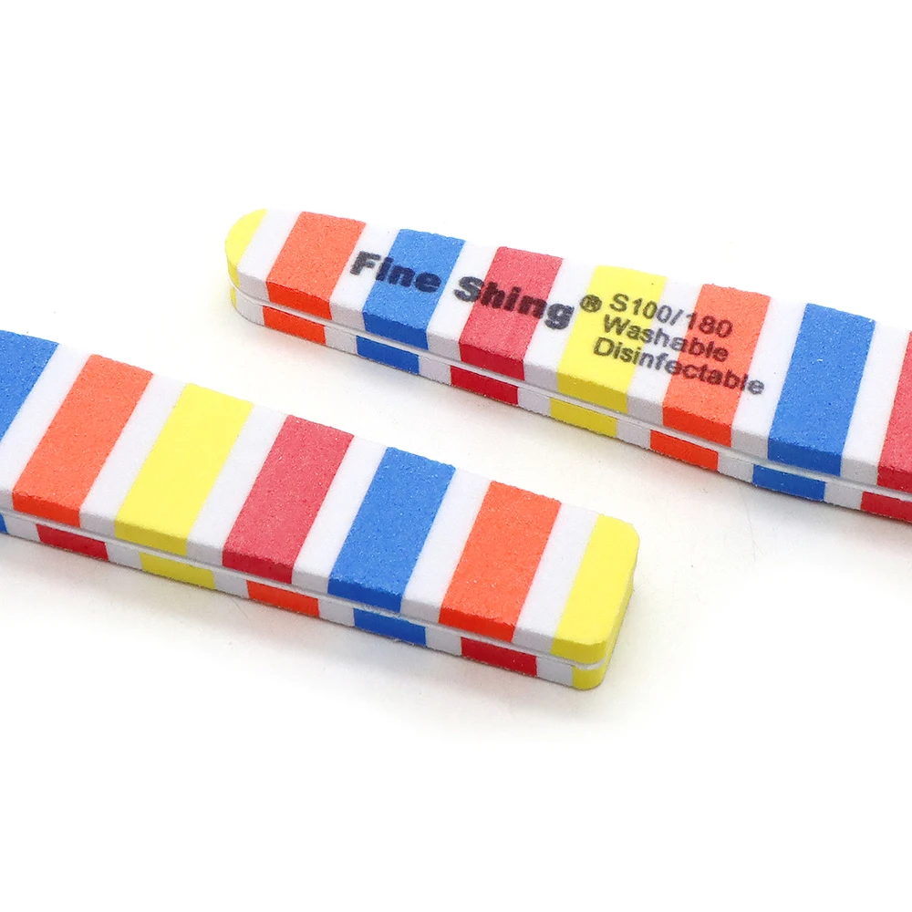 3/5/8Pcs Nails File 100/180 Grit Rhombus Colorful Sponge Nail Art File For Manicure Pedicure Nail Supplies Sanding Files Buffer