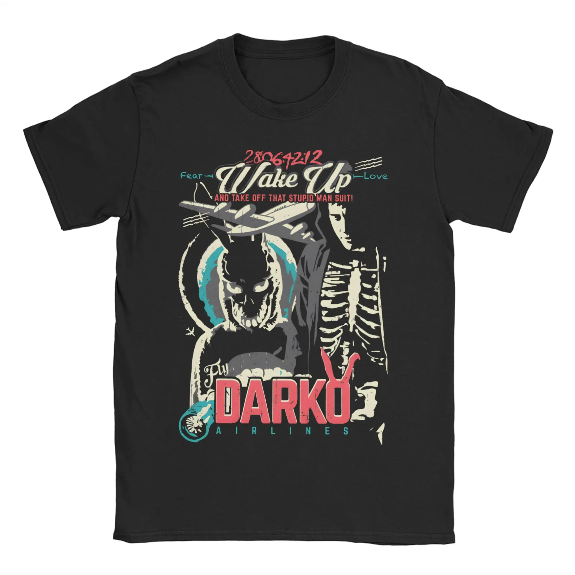 Camisetas vintage Donnie Darko Airlines masculinas e femininas, camisetas de algodão com gola redonda, camisetas de manga curta, roupas plus size