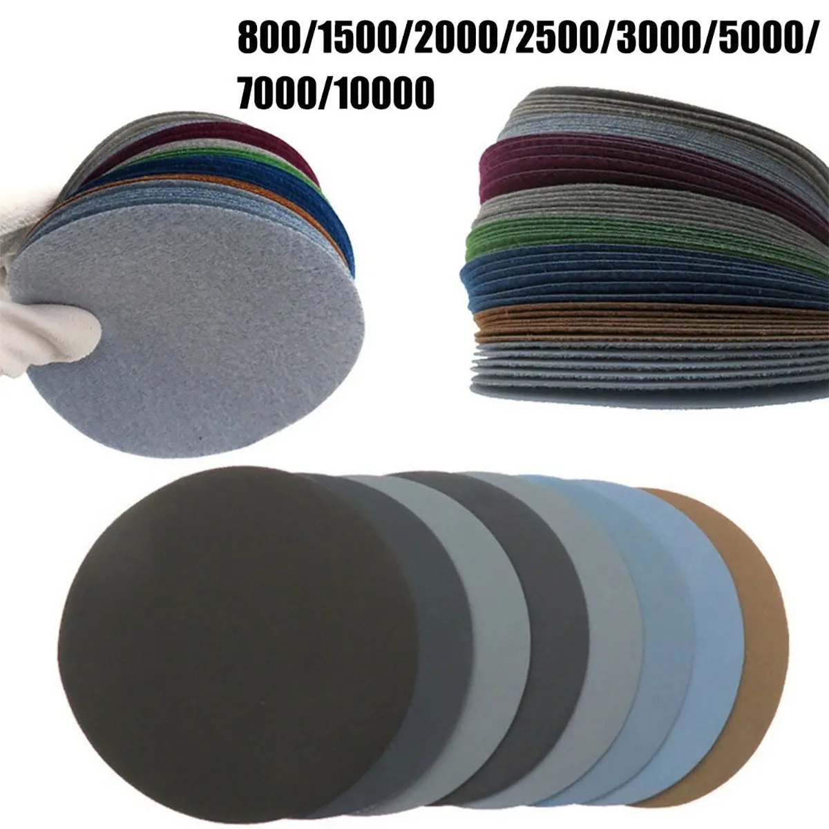 

16/32/40 шт., 5 дюймов, 125 мм, наждачная бумага, зернистость 800-10000, круглые шлифовальные диски, петля с крючком, шлифовальная бумага, полировальный лист, наждачная бумага, шлифовальная подушечка