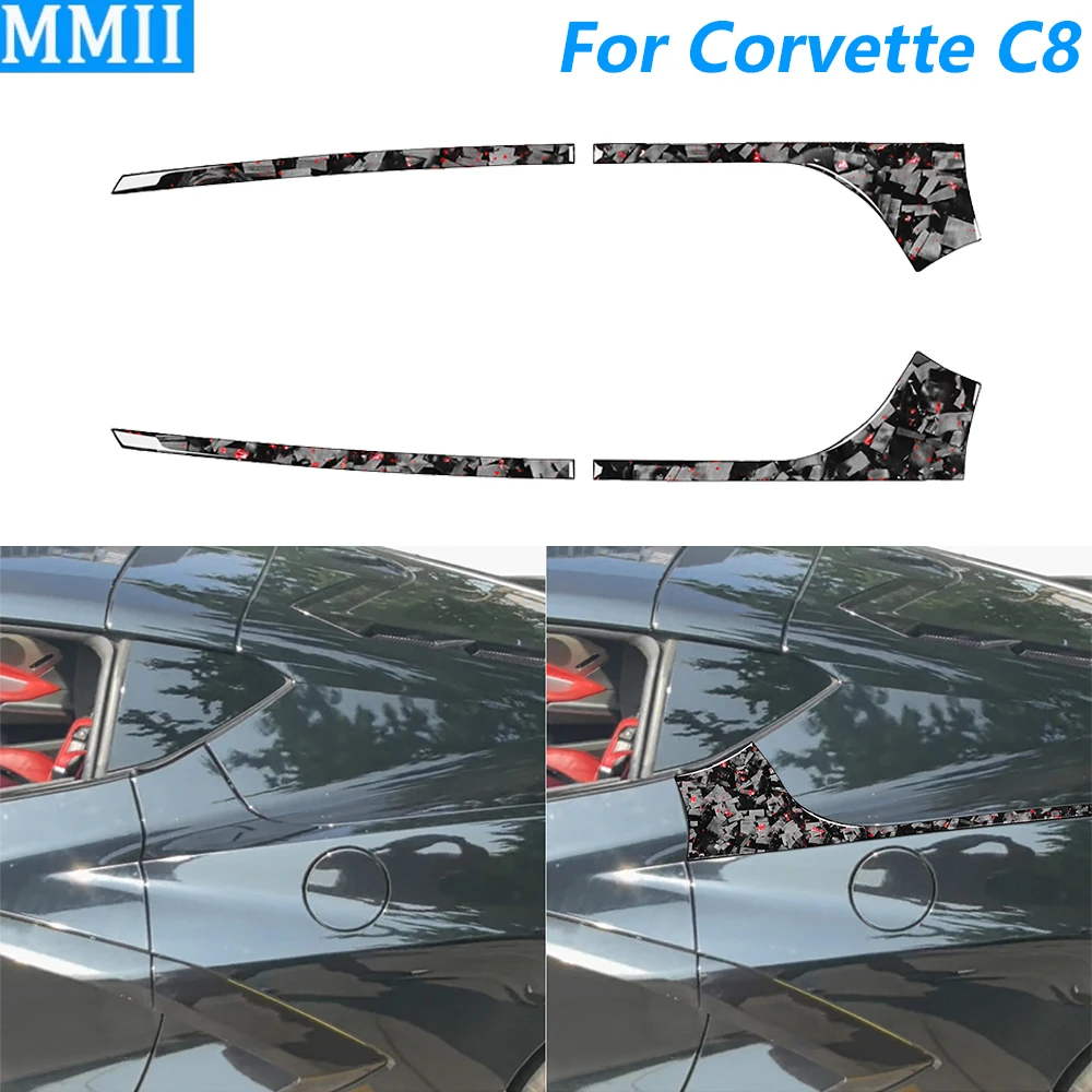 

For Chevrolet Corvette C8 2020-2025 Forged Carbon Fiber Exterior Rear Body Both Side Panel Cover Trim Car Accessories Sticker