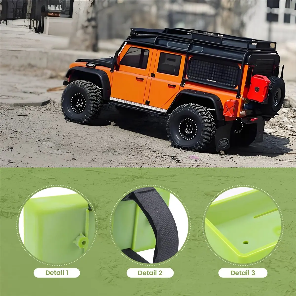 A48U RC Battery Tray Case Battery Box Bracket for Axial SCX10 Traxxas TRX4 RC4WD D90 1/8 1/10 RC Car Spare Parts,Green