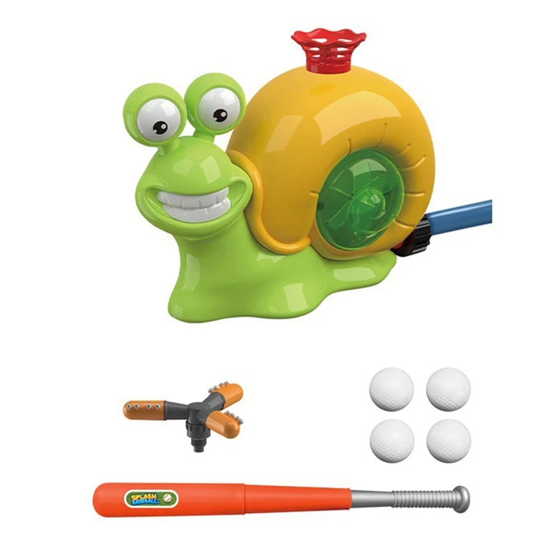 

Water Sprinkler Baseball Kids Outdoor Play Toys, 2 In 1 Snail Water Outside Toys With 2 Sprinkler Heads For Boys Girls