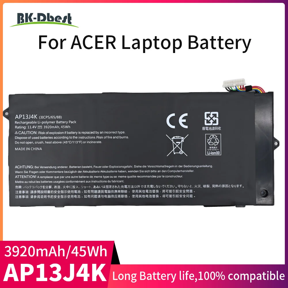 BK-Dbest NEW AP13J4K Laptop Battery Compatible for Acer Chromebook C720 C720P C740 Series KT00304001 High Quality