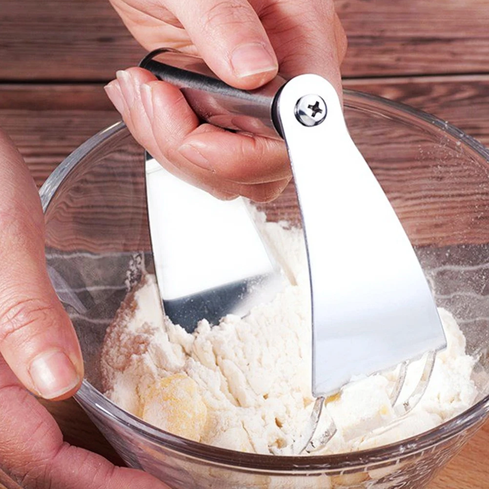 

Chef Dough Pastry Blender Stainless Steel Heavy Duty Baking Tool for Firm Ingredients Rocking Motion Efficient Kitchen