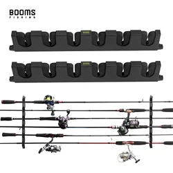 Booms Fishing WV5 Horizontal 6-Rod Rack Fishing Rod Holder Pole Storage Tool Wall Mount Modular for Garage Fishing Accessories