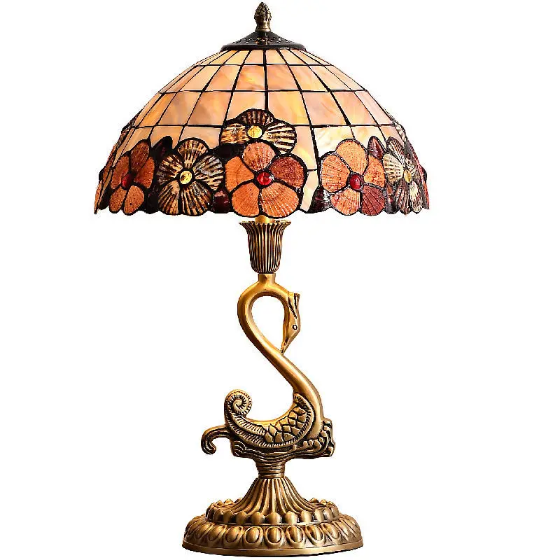 SOFEINA European Retro Brass Table Lamp LED Modern Creative Swan Copper Desk Light for Home Living Room Bedroom Decor