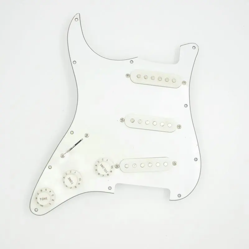 Left Hand ST Guitar Pickup with Wire &Pickguard Assembly one Set White Color Made in China for Strato Guitar Lefty